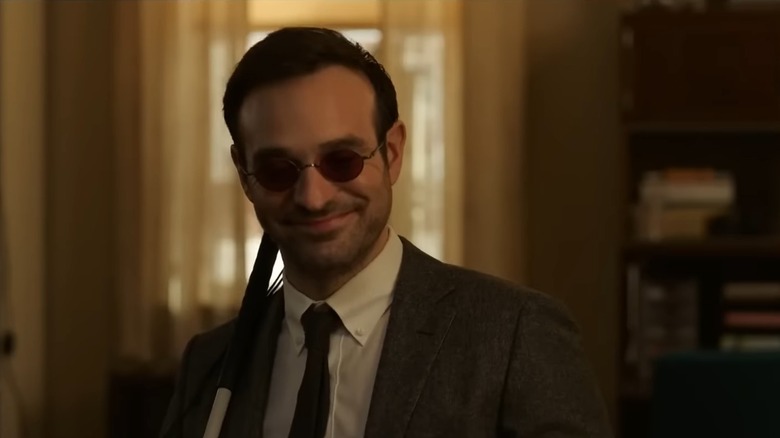 Charlie Cox as Matt Murdock in his red glasses in Spider-Man: No Way Home