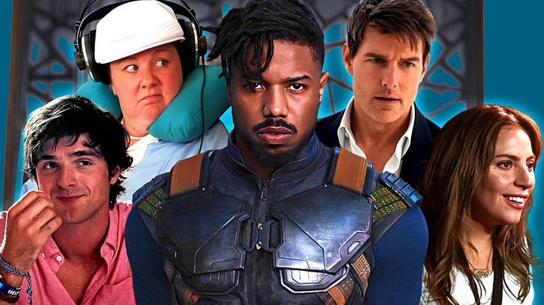 Jacob Elordi as Felix in Saltburn, Melissa McCarthy as Megan in Bridesmaids, Michael B. Jordan as Killmonger in Black Panther, Tom Cruise as Ethan Hunt in Mission: Impossible - Fallout, Lady Gaga as Ally in A Star is Born