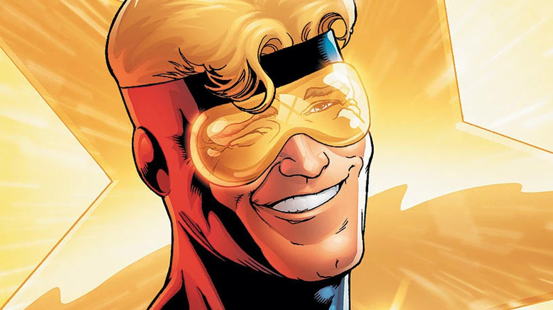 Booster Gold smiles and winks