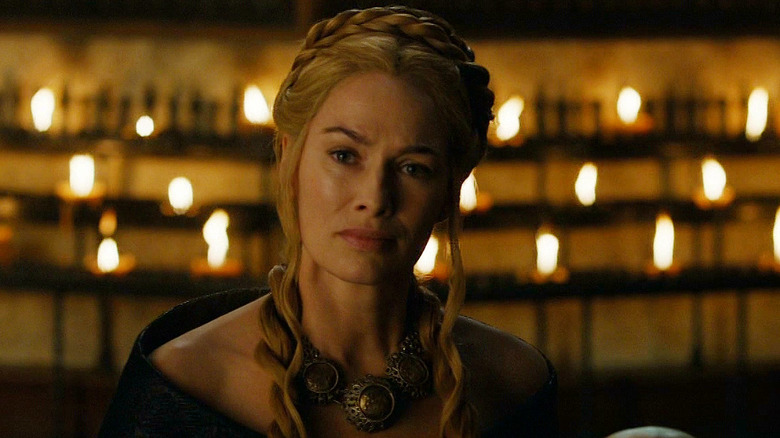 Lena Headey as Cersei scowling on Game of Thrones