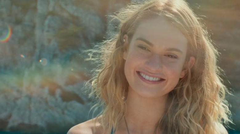 Lily James as young Donna smiling in Mamma Mia 2