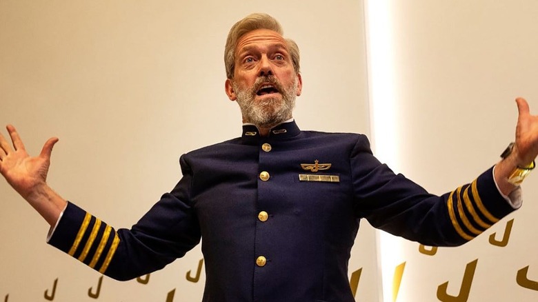 Hugh Laurie as Ryan Clark, speaking emphatically on Avenue 5