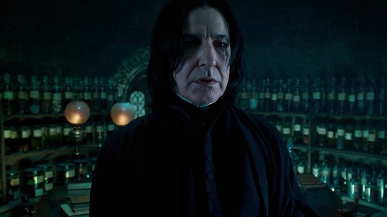 Severus Snape (Alan Rickman) looking worried in Harry Potter and the Order of the Phoenix