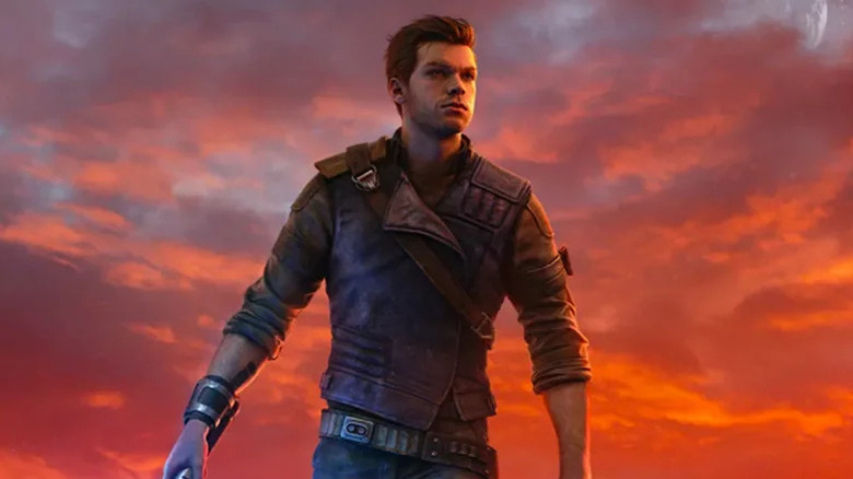 Cal Kestis (Cameron Monaghan) stands defiantly in a sunset in Star Wars Jedi: Survivor