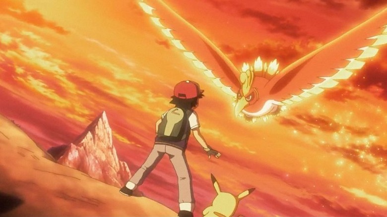 Ho-Oh flying toward Ash in Pokémon the Movie: I Choose You