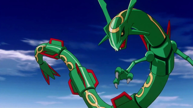 Rayquaza in the sky in Pokémon: Destiny Deoxys