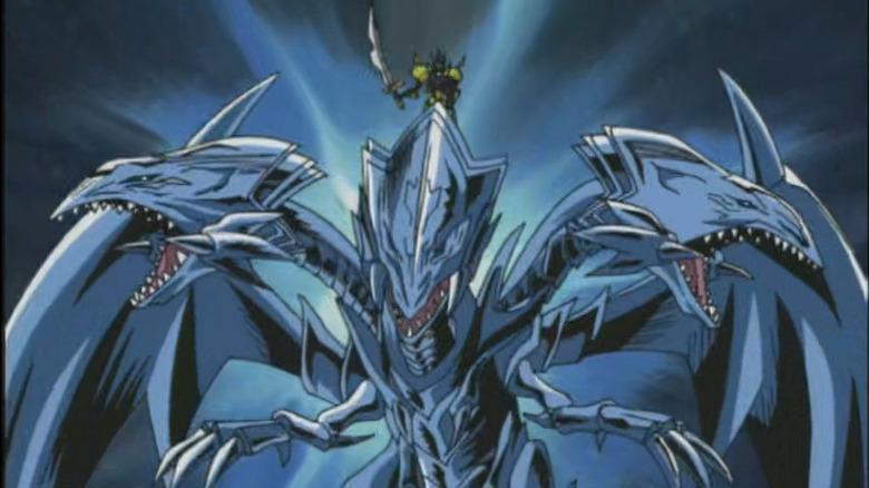 Dragon Master Knight against a blue background in Yu-Gi-Oh!