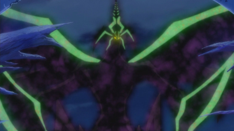 Supreme King Z-ARC with the night sky in the background on Yu-Gi-Oh! Arc-V