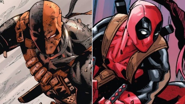 Deathstroke next to Deadpool
