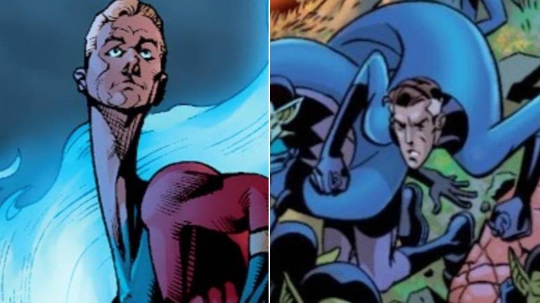 Elongated Man stretching next to Reed Richards stretching