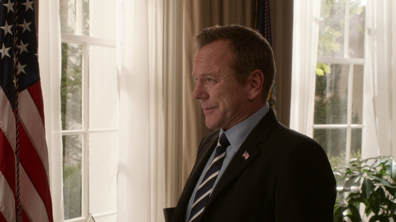 President Tom Kirkman (Kiefer Sutherland) considers his political future on Designated Survivor