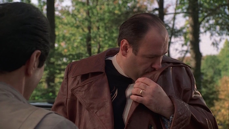 Tony smells his new jacket