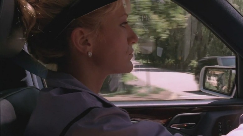Carmela drives to tennis practice