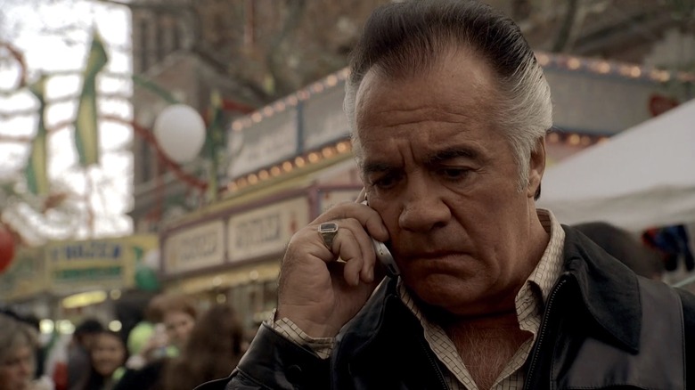Paulie takes a phone call