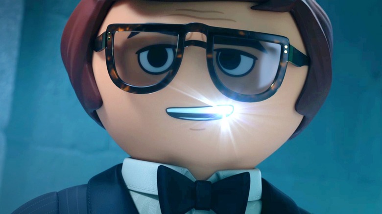 Rex Dasher's teeth glint in Playmobil: The Movie