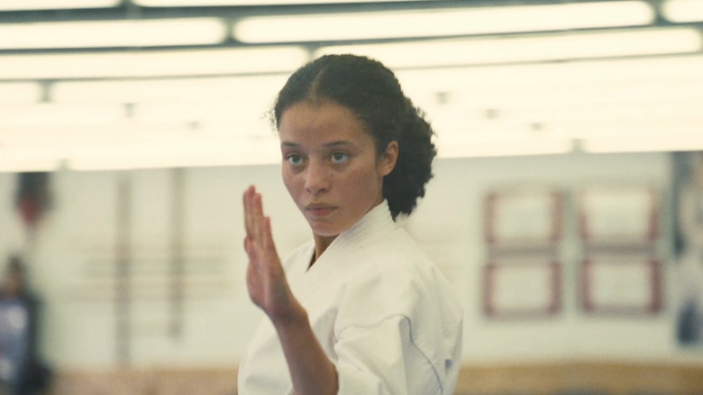 Willa (Chase Infiniti) performing martial arts in One Battle After Another