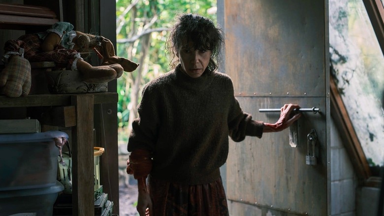 Sally Hawkins as Laura entering the shed in Bring Her Back