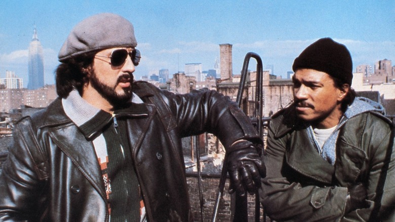 Sylvester Stallone and Billy Dee Williams on an NYC rooftop