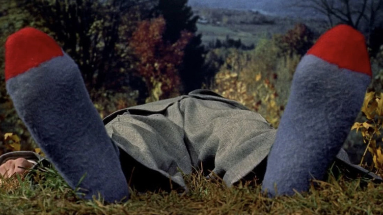 Philip Truex's feet as the uncredited corpse of Harry Worp in The Trouble with Harry
