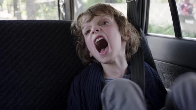 Noah (Samuel Vanek) is both traumatized by his emotions and probably getting a vision of 2025 in The Babadook