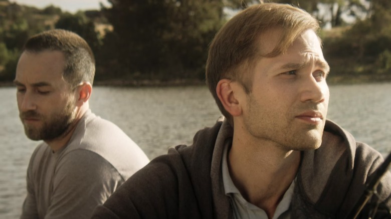 Justin and Aaron are having an uncomfortable boat ride in The Endless