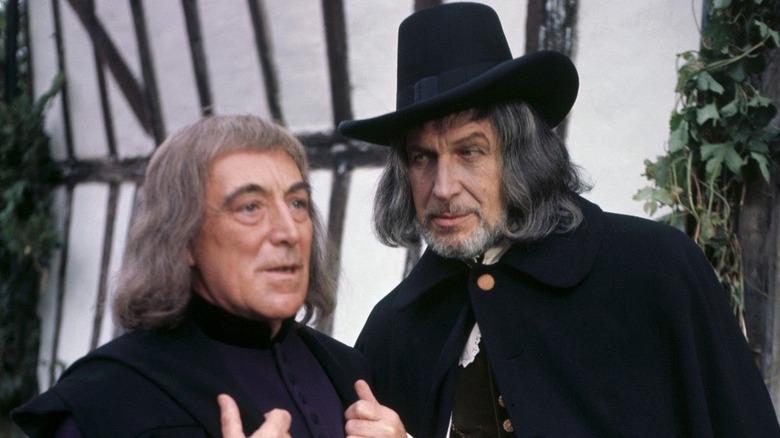 Hopkins (Vincent Price) eyes a villager in Witchfinder General