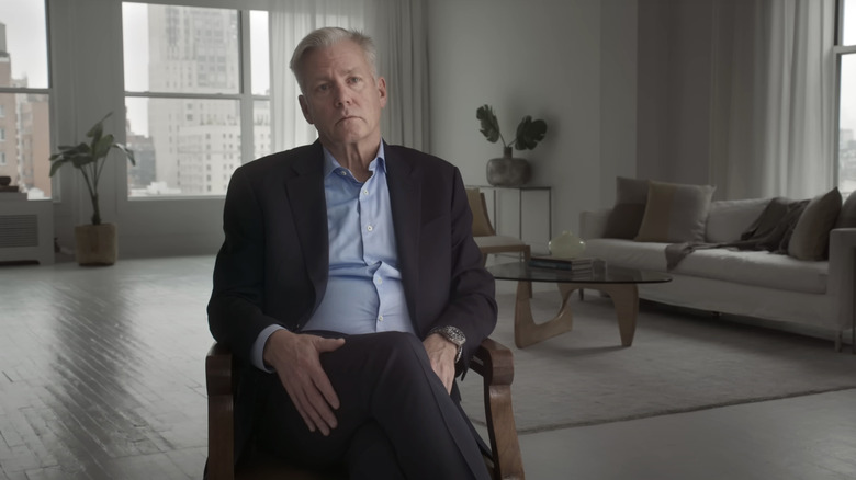 Chris Hansen sitting for an interview in Predators