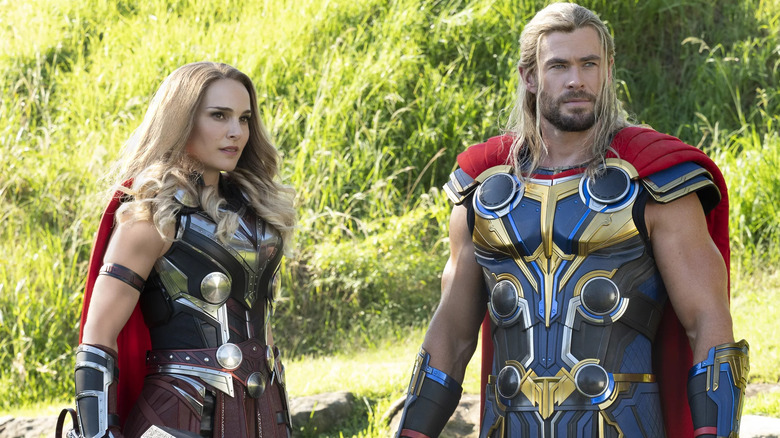 Natalie Portman and Chris Hemsworth in Thor: Love and Thunder