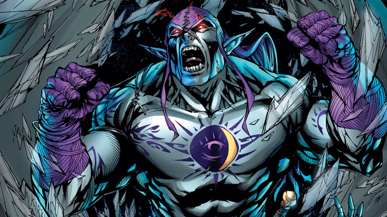 Eclipso rages with glowing red eyes in DC Comics