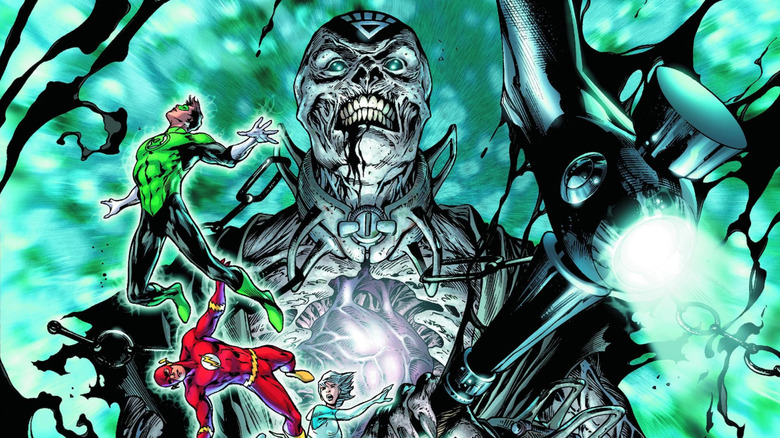 Nekron rises above Hal Jordan and the Flash in DC Comics