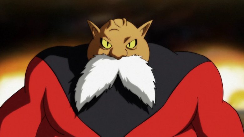 Top stands with pronounced veins on his head in Dragon Ball Super