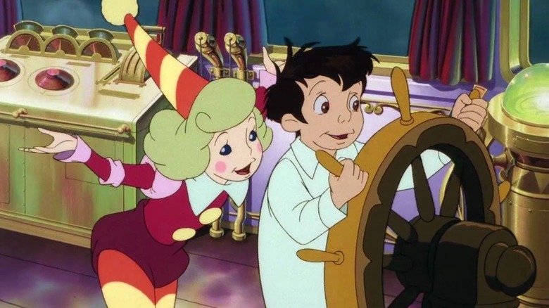 Cast of "Little Nemo: Adventures in Slumberland" driving ship