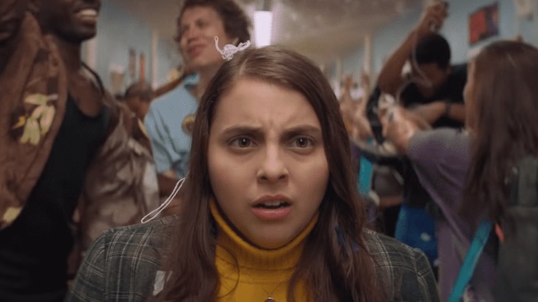 Beanie Feldstein in a daze in Booksmart