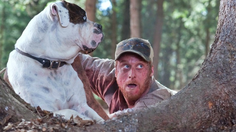 Alan Tudyk with a sizable dog.
