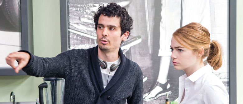 Damien Chazelle directing Emma Stone in La La Land