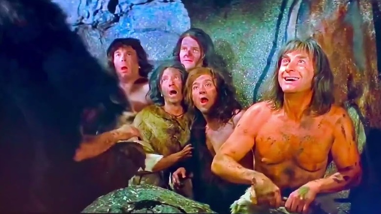 The head of the cave and cave men enjoy some primitive entertainment in the history of the world, Part 1