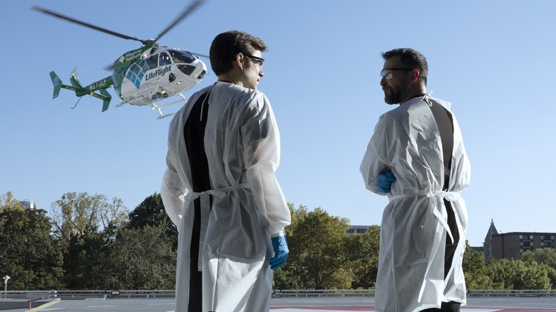 Langdon and Robby on the helipad on The Pitt 1:00 PM