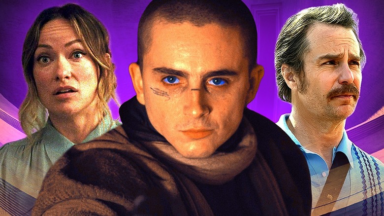 Olivia Wilde from The Invite, Timothee Chalamet from Dune: Part Three, and Sam Rockwell from Wild Horse Nine