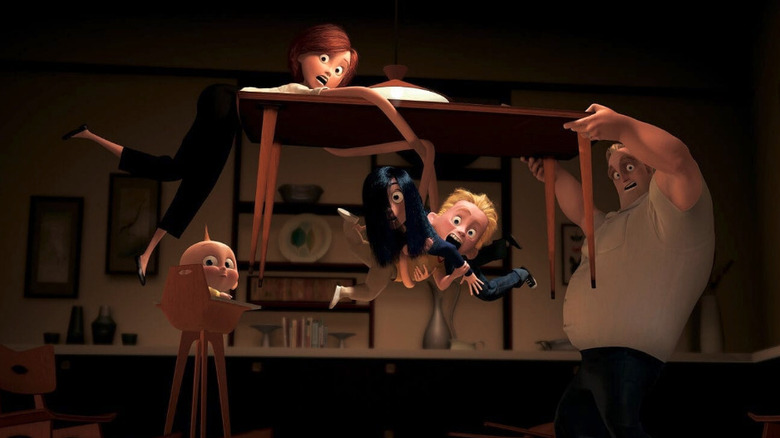 The Incredibles squabble at the dinner table