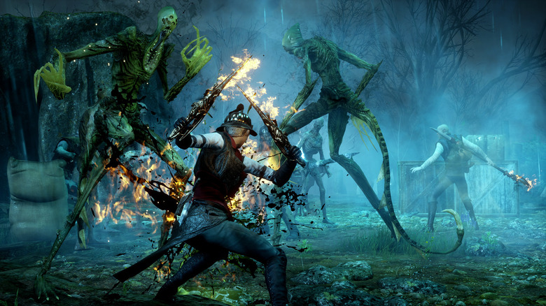 A player fighting ghouls in Dragon Age: Inquisition