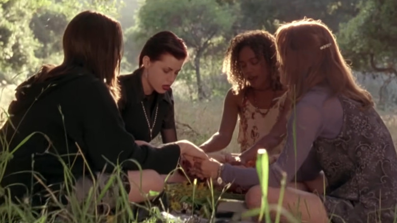 The four witches cast a spell in The Craft