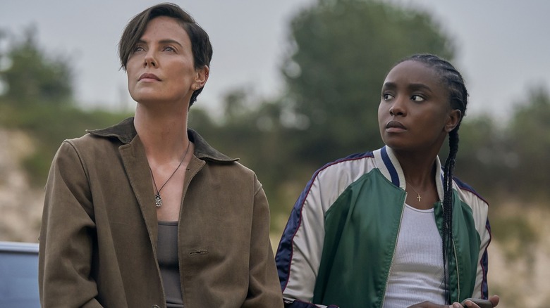 Charlize Theron and Kiki Layne in The Old Guard