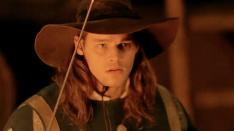D'Artagnan holding his sword in The Musketeer