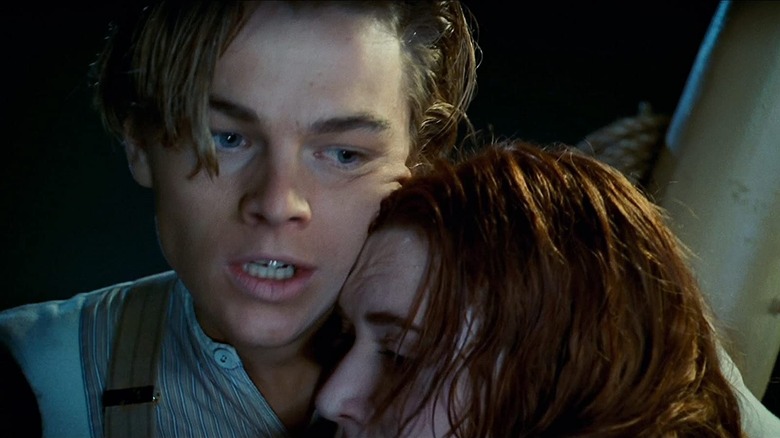 Jack and Rose react as the boat sinks in Titanic
