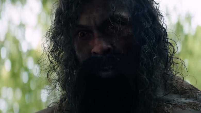 A close up of Samson's face with crazy eyes in 28 Years Later: The Bone Temple