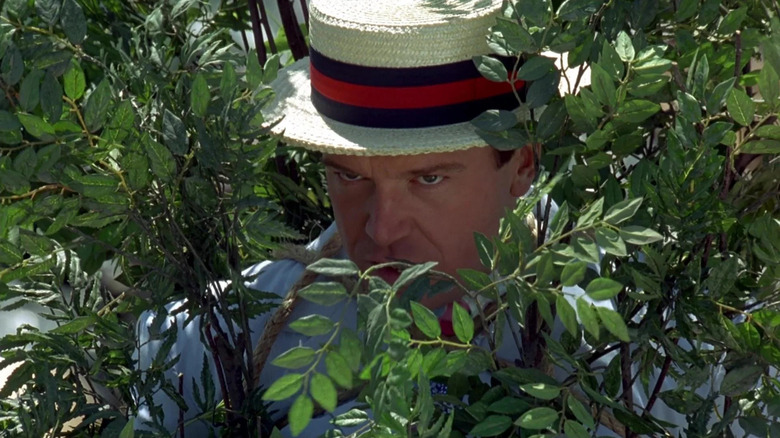 Stanley Stupid hiding in the bushes in The Stupids