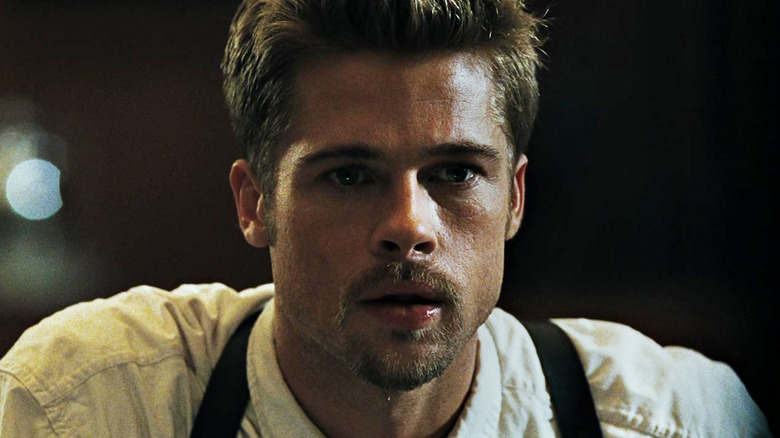 Brad Pitt's David Mills is seen in closeup in Seven