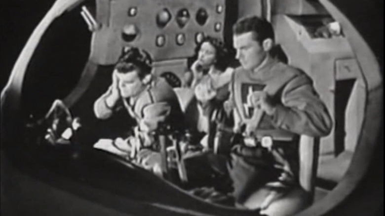 Ed Kemmer Nina Bara in space ship Space Patrol