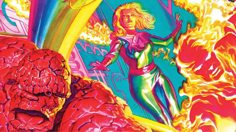 Fantastic Four 2022 #1 cover Alex Ross The Thing Invisible Woman Human Torch