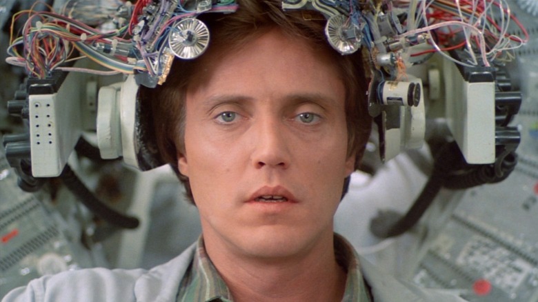 Christopher Walken wears a brain-computer interface as Michael Brace in Brainstorm